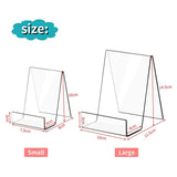 6PACK Book Stand Clear Acrylic Display Easel Holder for Displaying Picture Albums, Books, Music Sheets(Large)