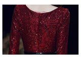 Wine Red Temperament Host Dress Annual Meeting Long