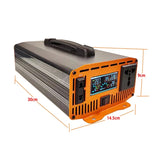 2600W Pure Sine Wave Inverter -- 12V/24V/48V/60V/72V Converter for Home, RV and Off-Grid Solar Systems + 2 AC Outlet & LED Light