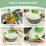 Vegetable Washing Dryer Fruit Washer for Drying Salad Greens Drainer Strainer Manual Lettuce Spinner