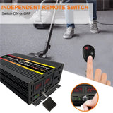 12000W DC 12V TO AC 220V Pure Sine Wave Inverter LED Display Car Inverters Converter Voltage Transformer With Remote Controller