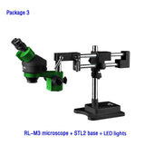 Trinocular Stereo Binocular 7-45X Continuous Zoom Microscope Magnifier for Phone PCB Electronic Repair Device RL-M3