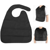 Black Waterproof Soft Apron Adult Bibs Long Clothing Protector Elderly dinner Feeding Bib Daily Necessities Wearable