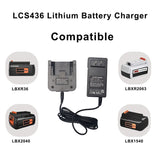 Lithium for Black Decker 36V 40V Li-ion Battery LBX1540 LBX2540 LBXR36 Fast Charging Power Tools Charger LCS436