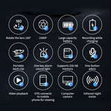 1080P Camera with Audio and Video Wearable Body Cam Mini Webcam 180° Rotatable Lens for Law Enforcement Recording
