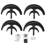 Wind Turbine Kit 1200W 4 Blade Generator AC Motor Solar System Lantern Type DoubleLayer Black(48V )
