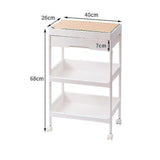 Large Capacity 3 Tier Rolling Utility Cart With Cover And Wheels - Ideal For Beauty Salon And Dormitory Storage - Sturdy Eco-friendly Pp Mdf Construct