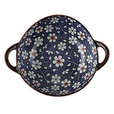 Double-Eared Soup Bowl, Ceramic Household Irregular Shaped Bowl, B