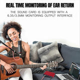Professional 24Bit 192KHz Audio Interface 2 Input Sound Card for Electric Guitar External Studio PC Recording Tuner