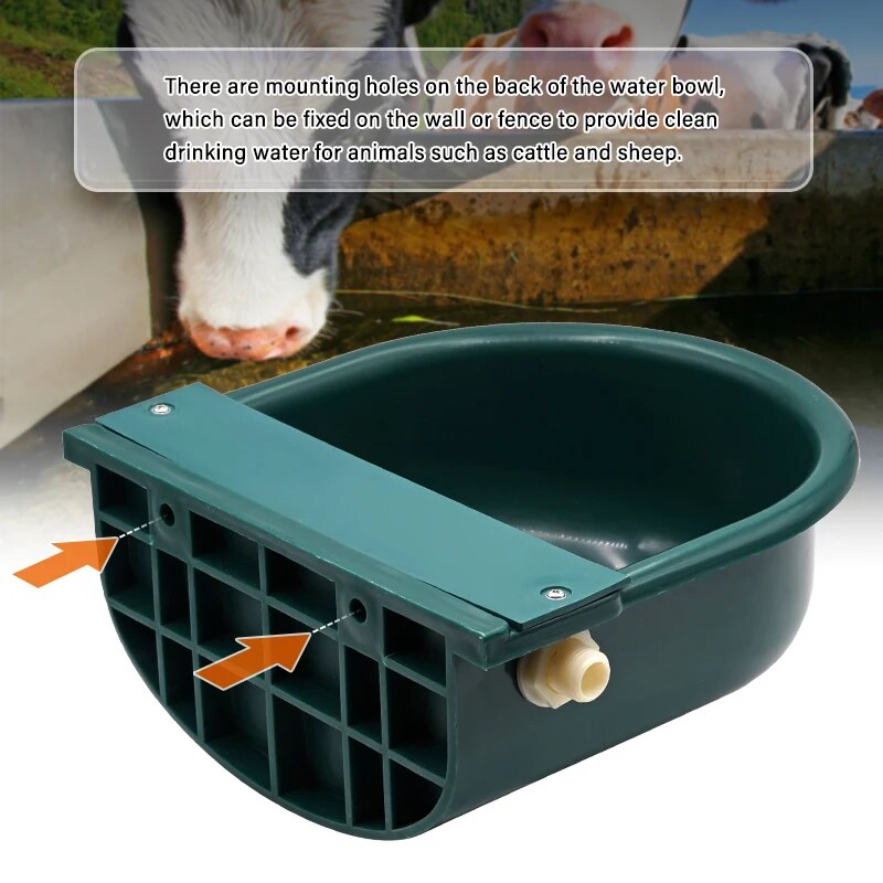 4L Automatic Cow Horse Dog Water Drinker Bowl Float-ball Type With Drain Hole Goat Sheep Water Trough Bowl Livestock Suppliers