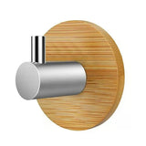 4PC Door Rear Hook Adhesive Bamboo Metal Hook Wall Clothes Key Hanger Towel Bag Holder Punch-free Hotel Living Room Coat Hook
