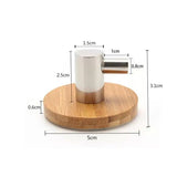 4PC Door Rear Hook Adhesive Bamboo Metal Hook Wall Clothes Key Hanger Towel Bag Holder Punch-free Hotel Living Room Coat Hook