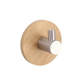 4PC Door Rear Hook Adhesive Bamboo Metal Hook Wall Clothes Key Hanger Towel Bag Holder Punch-free Hotel Living Room Coat Hook