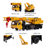 Toy Lifter 360 Degress Rotate Work Platform Crane with 4 Front Wheel Steering Engineering Car Model Gift for
