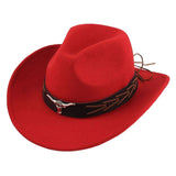 Wide Brim Cowboy Hat for Women and Men, Unisex Classic Cowgirl Hat with Decorative Bands, Western Cowboy Felt Hats for Adult