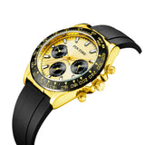 PINTIME Sport Man Watch Casuals Silicone Strap Fashion Quartz Wristwatch Waterproof 30m Six-Hand Dial Clock Relogios Masculino