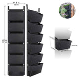 with 6 Pockets Vertical Gardening Flower Pots Planter Hanging Wall Garden Planting Bags