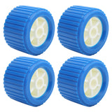 3in Wide Marine Ribbed Wobble Roller 108x75x19mm Blue PP High Temp Resistant for Boat Yacht Trailer