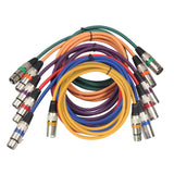 6pcs 1.5M/5ft DMX Stage Cable 3Pin XLR Male to Female for Moving Head Spotlight Par Light Microphone Mixer