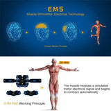 Electric Abdominal EMS Trainer Belt Rechargeable Body Massage Muscle Training Stimulator Gear Fiess Massager