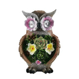 Resin with Solar wer Lights Animal Garden Statue Waterproof Outdoor Owl Sculpture Housewarming Gifts
