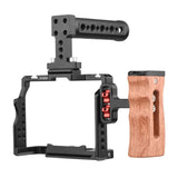 Andoer Camera Video Cage +Top Handle +Side Wooden Grip Kit with 1/4" Threads for Sony A7IV/ A7III/ A7II/ III/ A7R II/ A7S II