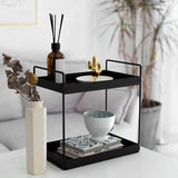 1Pcs 2 Tier Standing Shees Kitchen Base Cabinet Shelf Shower Bathroom Countertop Organizer Vanity Tray