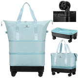 Duffle Bag with Wheels,Foldable Duffle Bag for Travel,Large Suitcases with Wheels,Foldable Travel Bag (Sky blue)