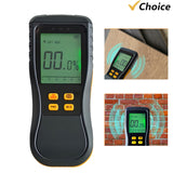 Non-Destructive Moisture Meter LCD Digital Humidity Tester with LED Backlight Support 4 Working Modes for Wood Materials