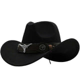 Simple Women's Men's Red Fleece Western Cowboy Hat Gentleman's Jazz Hat Men's Hat