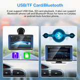 Wireless Multimedia Player for All Vehicles Plug Use Car Stereo With Apple CarPlay/Android Auto 7 inch 1024*600 Toucreen