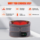 Electric Heating Massager Vibration Hot Compress Lumbar Brace Belt Waist Massage Back Support Relax Blood Circulation