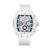 PINTIME Fashion Men's Watch Classic Tonneau Style Military Watches Sport Chronograph Lumious Date Quartz Wristwatch