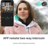 HD 4K Dual Lens Mini Wifi Camera with Magnetic Mount and Remote Control Two-Way Intercom Network Surveillance Camcorder