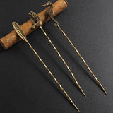 Retro Brass Pass Drill Dredge Drilled Creative Carving Spiral Ventilation Needle Cigarette Cigar Smoking Tool