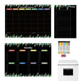 Refrigerator Calendar Magnet Set with Markers, Erasers, Monthly Weekly Daily Planners