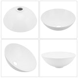 Vessel Sink Bathroom Circle Sink White 327.6x129.1mm for Vanity for Yacht for Campers