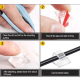 50PCS Adhesive Clips Clear Outdoor Management Wire Organizer Cord Holder for Under Desk Car Wall TV Cable