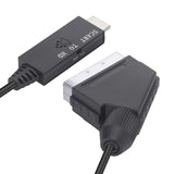 Portable Scart To HD-Compatible Converter Video Audio Adapter for HDTV DVD TV
