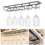 Goblet Iron Wine Rack Glass Holder Under Cabinet Tool Bar Hanger Stemware Stand Hanging Shelf