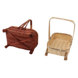 2 PCS Woven Flower Basket Exquisite Nice Toughness Unique Texture Bamboo Woven Flower Basket for Home