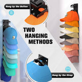 Baseball Caps Hat Rack For Wall With Strong Adhesive To 10 Hats, Cap Organizer Storage Multilayer 2 Mounting