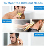 Resuxi 978 Metal Body Clipper LCD Digital Display Men's Oil Engraving Electric Razor Set Hair Trimmer for Men