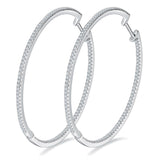 Moissanite Hoop Earrings  2 Inch 1.2 Inch Huggie Earrings 925 Sterling Silver D color VVS1 Clarity Moissanite Earrings for Women Gift