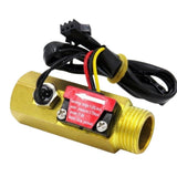 Water Meter with Brass Inlet 1/2'' YFB4 NTC Brass Water Hall Flow Sensor Flow Rate Temperature Measurement