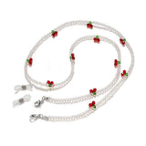Cherry Eyeglasses Chain Rope Strip Lanyard Neck Crystal Beaded Handmade Women Sunglasses Chain
