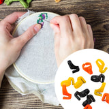 12 Pieces Finger Knife Ring Plastic Embroidery Quilting Thread Cutter Thimble Sewing Accessories Handcraft DIY Tool with Blade