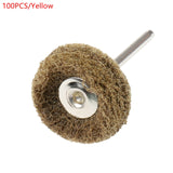 100PCS Scouring Pad Brush 2.35MM Shank Nylon Abrasive Brush Fiber Grinding Sanding Head Buffing Polishing Wheel Grinding Tools