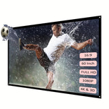 60 inch screen, high-definition portable double-sided foldable video projector screen
