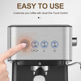 Italian Automatic & Semi-Automatic Small Coffee Machine - Concentrated Extraction, Milk Foam, 110V US/220V EU Plug for Home & Office